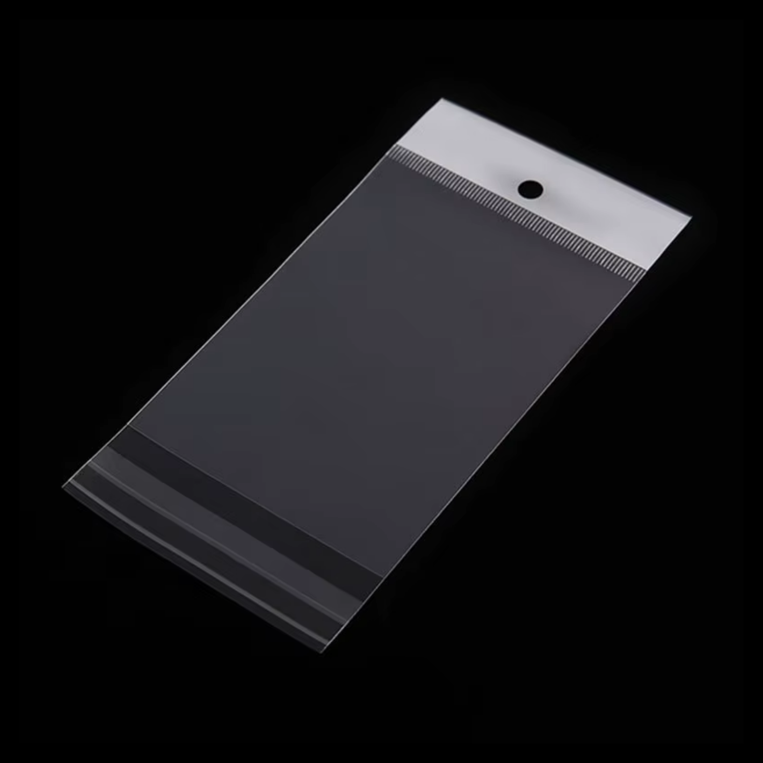 Askılı Bantlı Jelatin Torba Poşet 10x20 cm - Şeffaf Aksesuar ve Bijuteri Poşeti