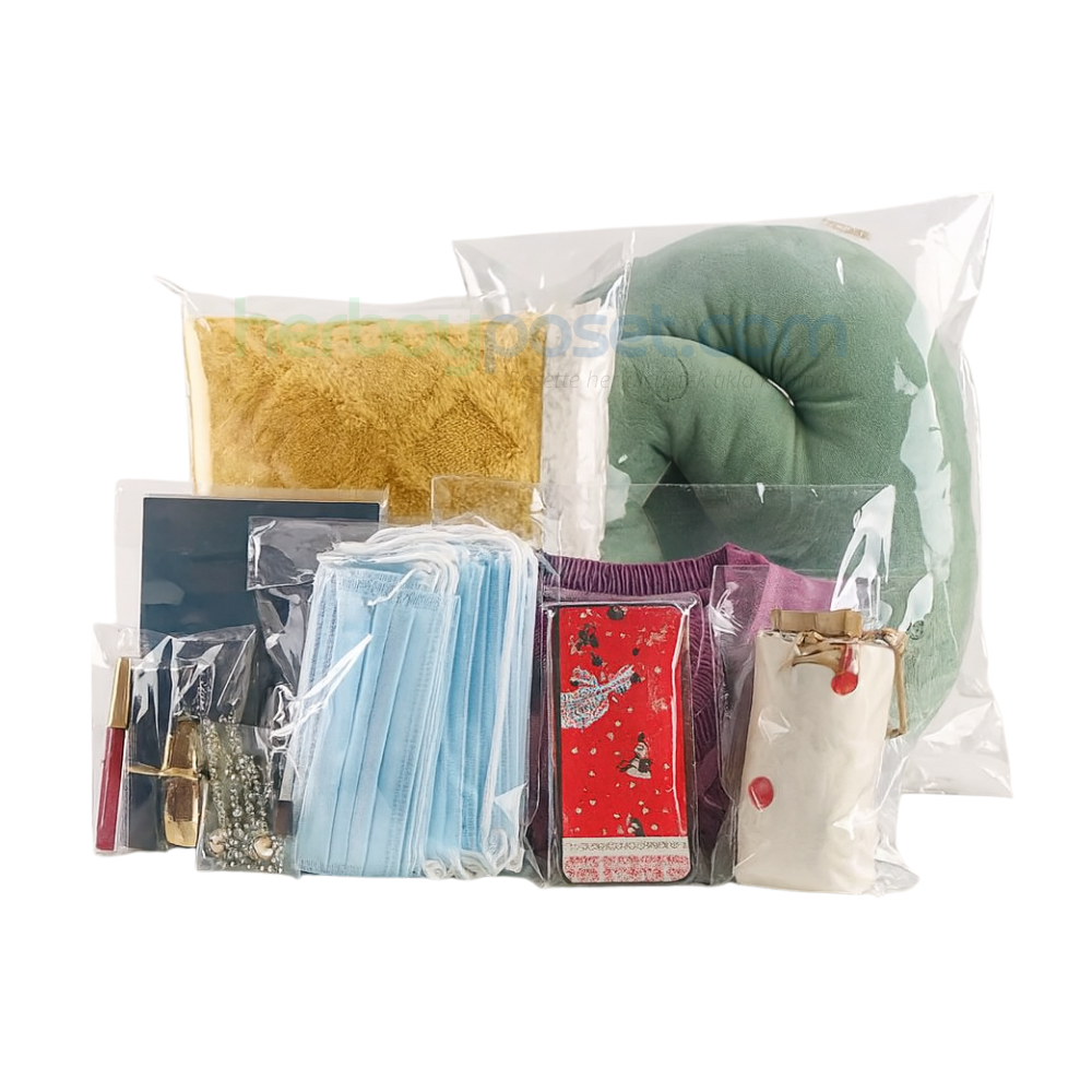 Şeffaf Bantlı Yapışkanlı Parlak Jelatin Poşet 40x60 cm, Hediye Çeyiz Aksesuar Paketleme Poşeti