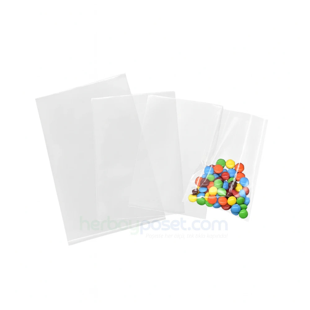 Şeffaf Parlak Bantsız Jelatin Poşet 10x15 cm Kurabiye Aksesuar Hediye Paketleme Poşeti