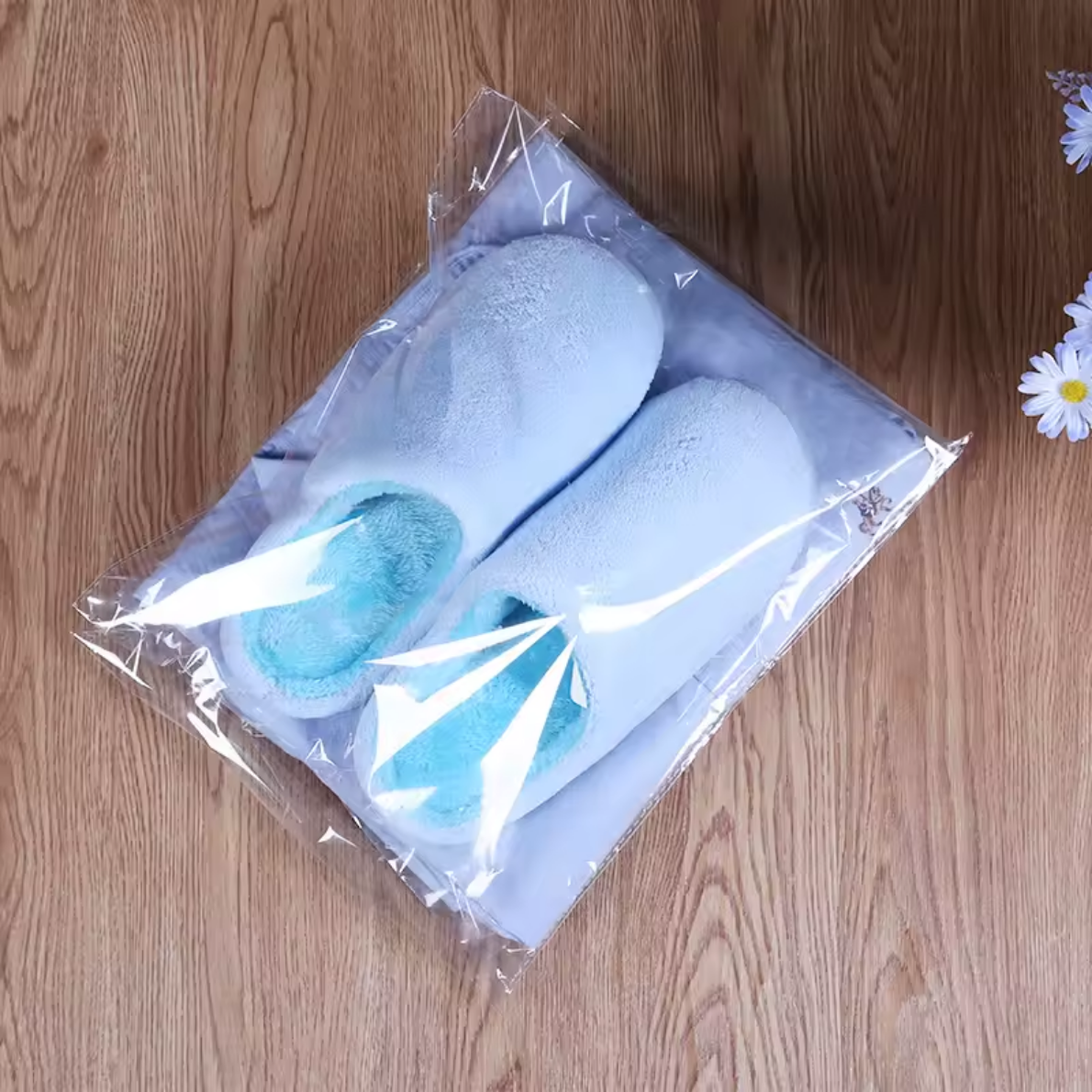 Şeffaf Bantlı Yapışkanlı Parlak Jelatin Poşet 28x35 cm, Hediye Çeyiz Aksesuar Paketleme Poşeti