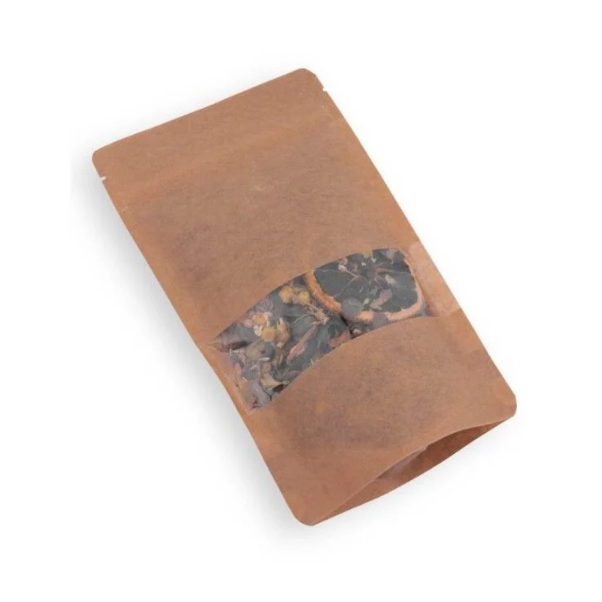 Kraft Pencereli Kilitli Doypack 25x34x12 cm - Şeffaf Pencereli Kilitli Kraft Paketleme Poşeti