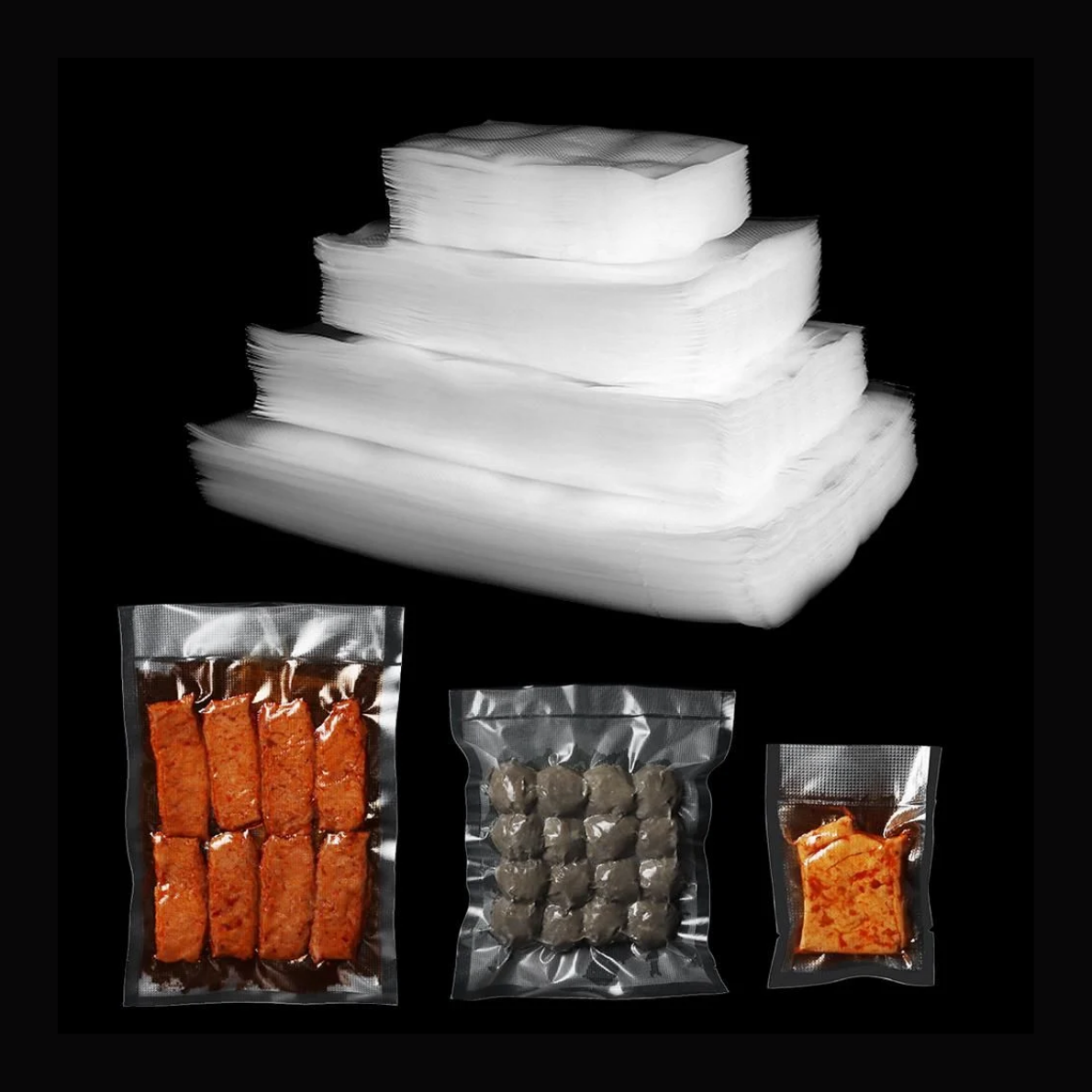 Vakum Poşet 25x30 cm Ev Tipi Tırtıklı - Dondurucu ve Buzdolabı Uyumlu Saklama Poşeti